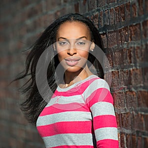 Portrait of beautiful african american model woman