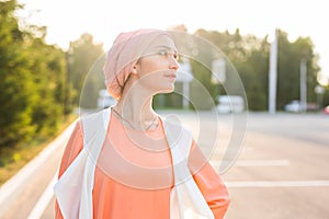 Portrait of a beautiful Arabian Woman wearing Hijab, Muslim girl