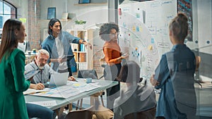 Portrait of a Beautiful Black Woman in Smart Casual Clothes Doing a Presentation in a Meeting Room