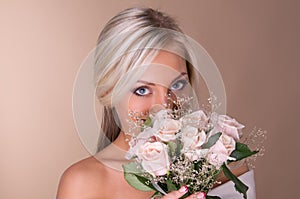 Portrait of beautiful blonde bride