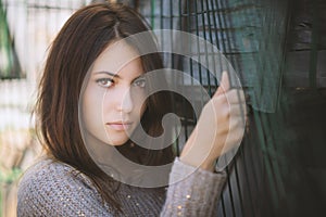 Portrait of a beautiful brunette.