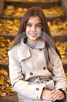 Portrait of a beautiful brunette little girl