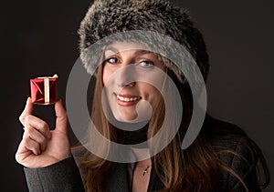 Portrait of beautiful brunette woman