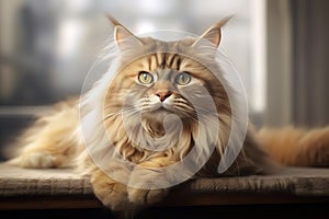 Portrait of beautiful cat, AI generated