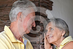 Portrait of a beautiful caucasian elderly couple
