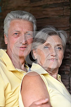 Portrait of a beautiful caucasian elderly couple