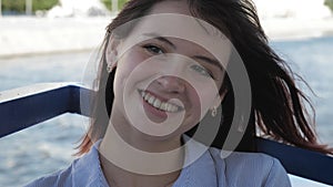 Portrait Of Beautiful Caucasian Young Woman Smiling And Enjoying Lifestyle