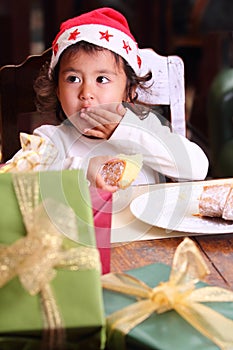 Portrait of beautiful child with funny expression