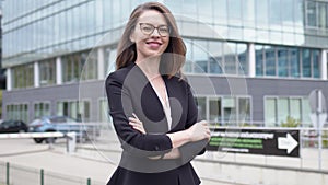 Portrait of a beautiful confident female executive, looking into the camera.