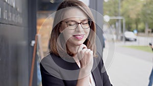 Portrait of a beautiful confident female executive, looking into the camera.