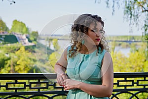 Portrait of beautiful cute girl in the park