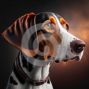 Portrait of a beautiful dog breed Beagle on a dark background Generative AI