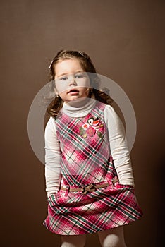 Portrait of a beautiful expresive little girl