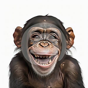 Portrait of a beautiful funny monkey ai generated