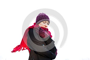 Frozen young woman