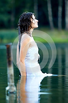 Portrait of beautiful girl outdoors