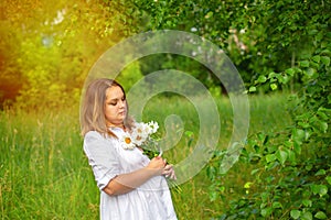 Portrait of a beautiful girl in the park