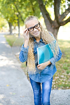 Portrait of a beautiful girl student