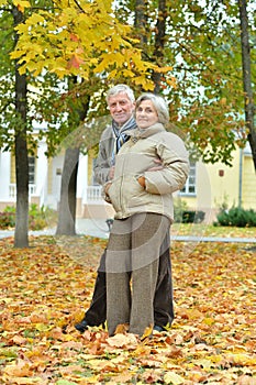Portrait of beautiful happy mature couple resting together outdoors