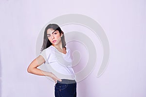 Portrait of beautiful hispanic young woman