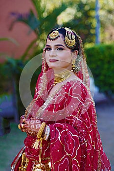 Portrait of beautiful Indian Punjabi bride.