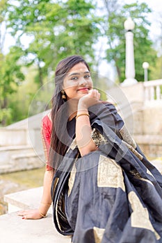 Portrait of beautiful indian woman smiling