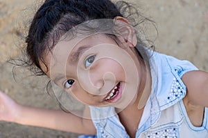 Portrait of a beautiful liitle girl close-up