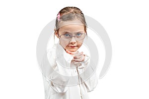 Portrait of beautiful little girl in glasses
