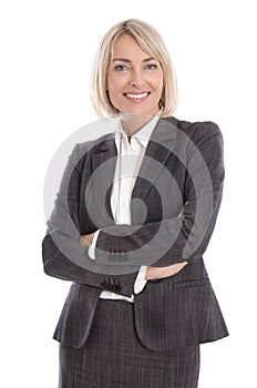 Portrait: Beautiful middle aged isolated businesswoman. photo