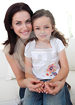 Portrait of a beautiful mother with her daughter