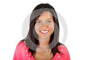 Portrait of beautiful mulato woman smiling photo