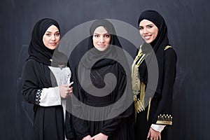 Portrait of beautiful muslim women in fashionable dress