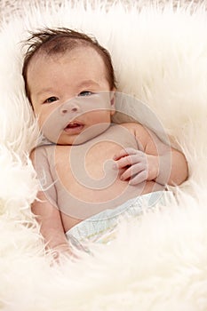 Portrait of beautiful newborn baby