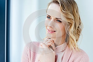 portrait of beautiful pensive woman