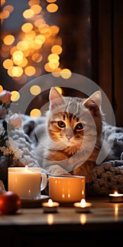 Portrait of beautiful Persian cat by a window