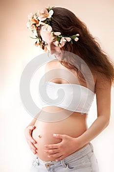 Portrait of a beautiful pregnant woman