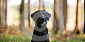 Portrait of a beautiful purebred black labrador retriever