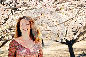 Portrait of beautiful real 40 years old woman