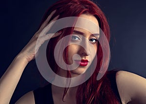 Portrait of a beautiful redheaded woman