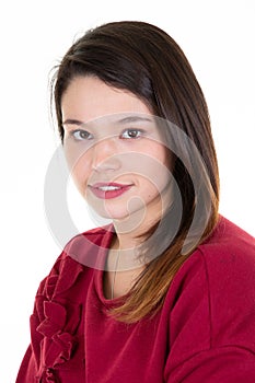 Portrait of a beautiful relaxed woman looking at camera