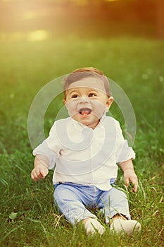 Portrait of beautiful smiling cute baby boy