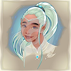 Portrait of a beautiful smiling elf