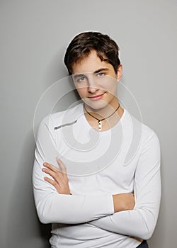 Portrait of beautiful smiling young man