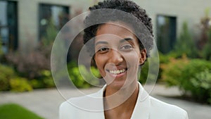 Portrait of beautiful stylish african american business woman happy smiling carefree cheerful girl student businesswoman