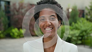 Portrait of beautiful stylish african american business woman happy smiling carefree cheerful girl student businesswoman