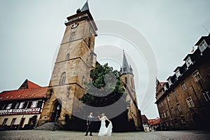 Portrait of a beautiful wedding couple