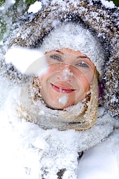 Portrait of beautiful winter blonde