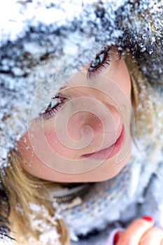 Portrait of beautiful winter blonde