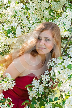 Portrait beautiful woman with gorgeous hair