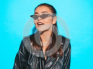 Portrait of beautiful woman posing in studio